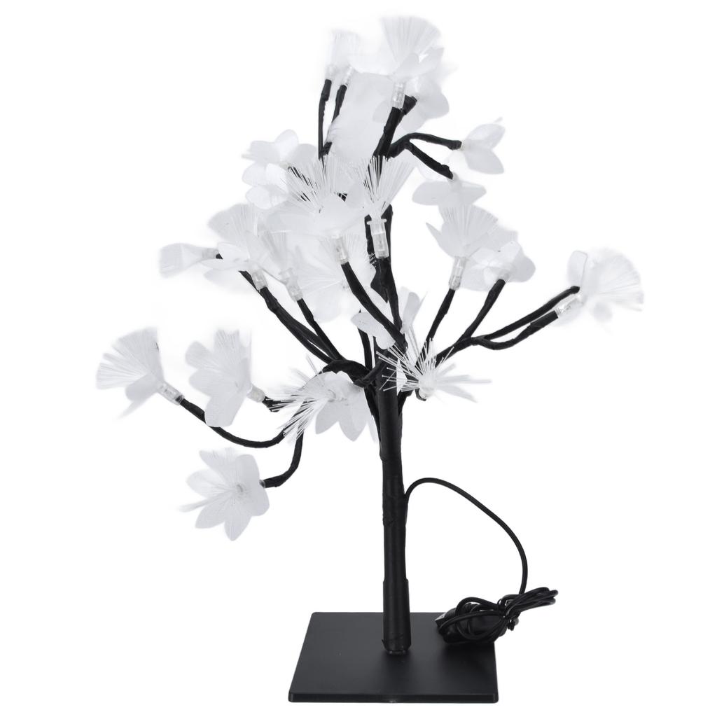 24LED Fiber Optic Tree Lamp USB Powered Simulation Flower Light for Household Decoration