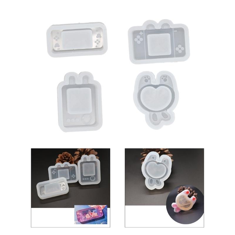 Silicone Heart Rabbit Quicksand Resin Moulds Jewelry Pendant Epoxy Mold DIY Necklace Pendant Mold Resin Shaker Mould