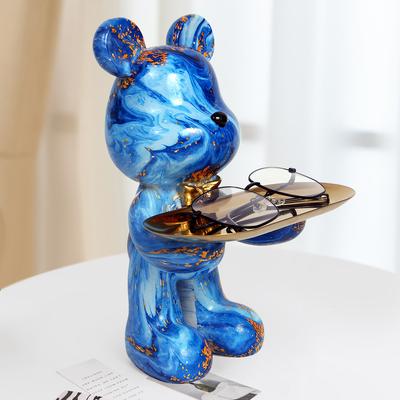 House Decoration Colorful Bear Sculptures Figure Ornaments Nordic Office Table Modern Art Resin Decor Cute Statue