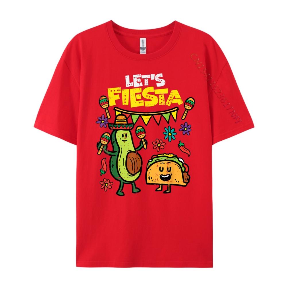 Lets Fiesta Taco Avocado Funny Cinco De Mayo Mexican Party Grey Shirt Graphic Tee Couples Casual Everyday Band Tshirts Creative S