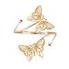 Schmetterling & Blume Metall Offener Armreif mit Eingesetzten Diamanten