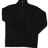 Embroidered Autumn-Winter Cable Knit Polo Sweater: Half-Zip Pullover with High Neck for Couples