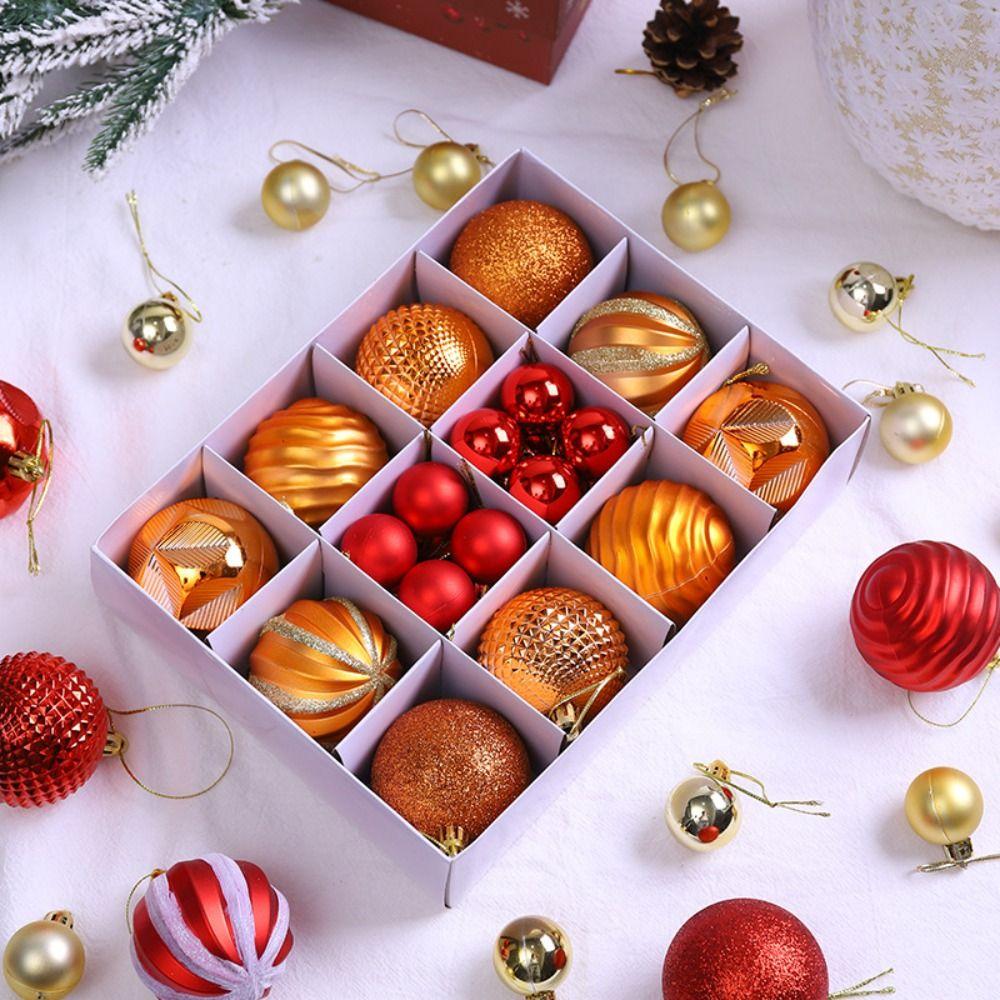 26pcs Barrel Shaped Electroplated Painted Christmas Ball 3/6cm Hanging Ornament  Window