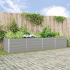 Planter Light Grey 385 X 100 X 75 Cm Galvanized Steel