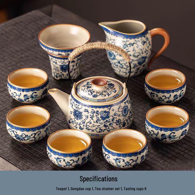 Tinle Blue and White Ceramic Gongfu Tea Set