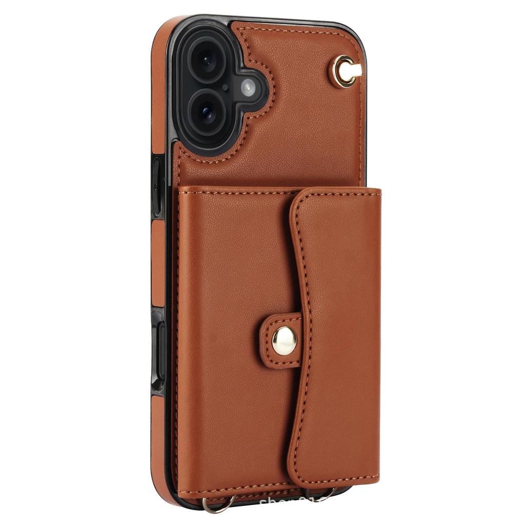iPhone 17 Crossbody Wallet Case - Leather Protective Cover with Zipper Card Slot for Apple 16 Pro Max