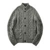 Heavyweight Continuation! Coarse Wool Cardigan! Italian Order Men's Autumn and Winter Stand-Up Collar Thickened Knitted Sweater Jacket