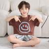 100% Cotton Kids Pajama Set Short Sleeve Shorts Cartoon Print Sleepwear Boys Ages 8