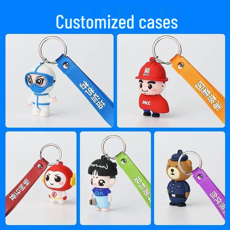 Custom PVC Keychain: Cute Cartoon Pendant, Soft Rubber Company Mascot, Anime Figure