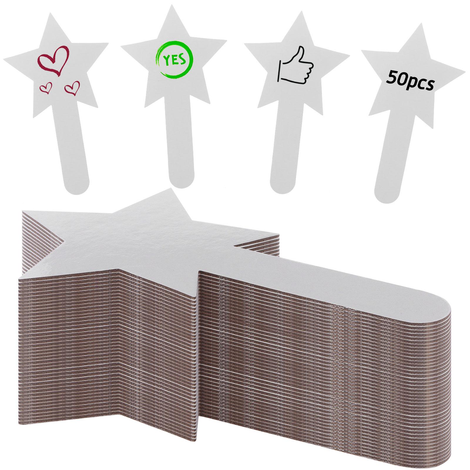 

50 Штук У Формі Зірки Дошки Для Відповідей Зі Стиранням Рукою Ручні Двосторонні Дошки Міні-Дошки Білі Маленькі Дошки Для Аукціону 1 білий