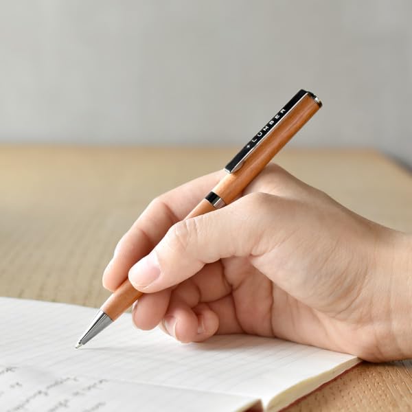 BALLPOINT PEN TWIST wooden ballpoint pen by Hacoa "SLIM 1.0mm" Twist-action +LUMBER (Cherry)