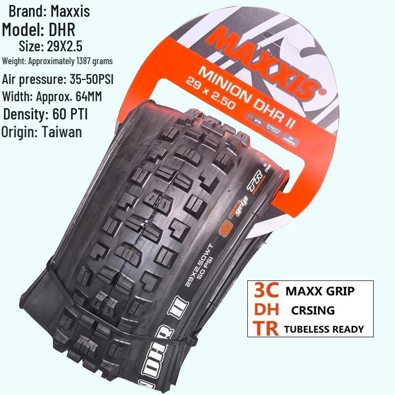 MAXXIS Minion DHR II 27.5/29 Tubeless DH Folding Tire with Puncture Resistance and Large Knobs