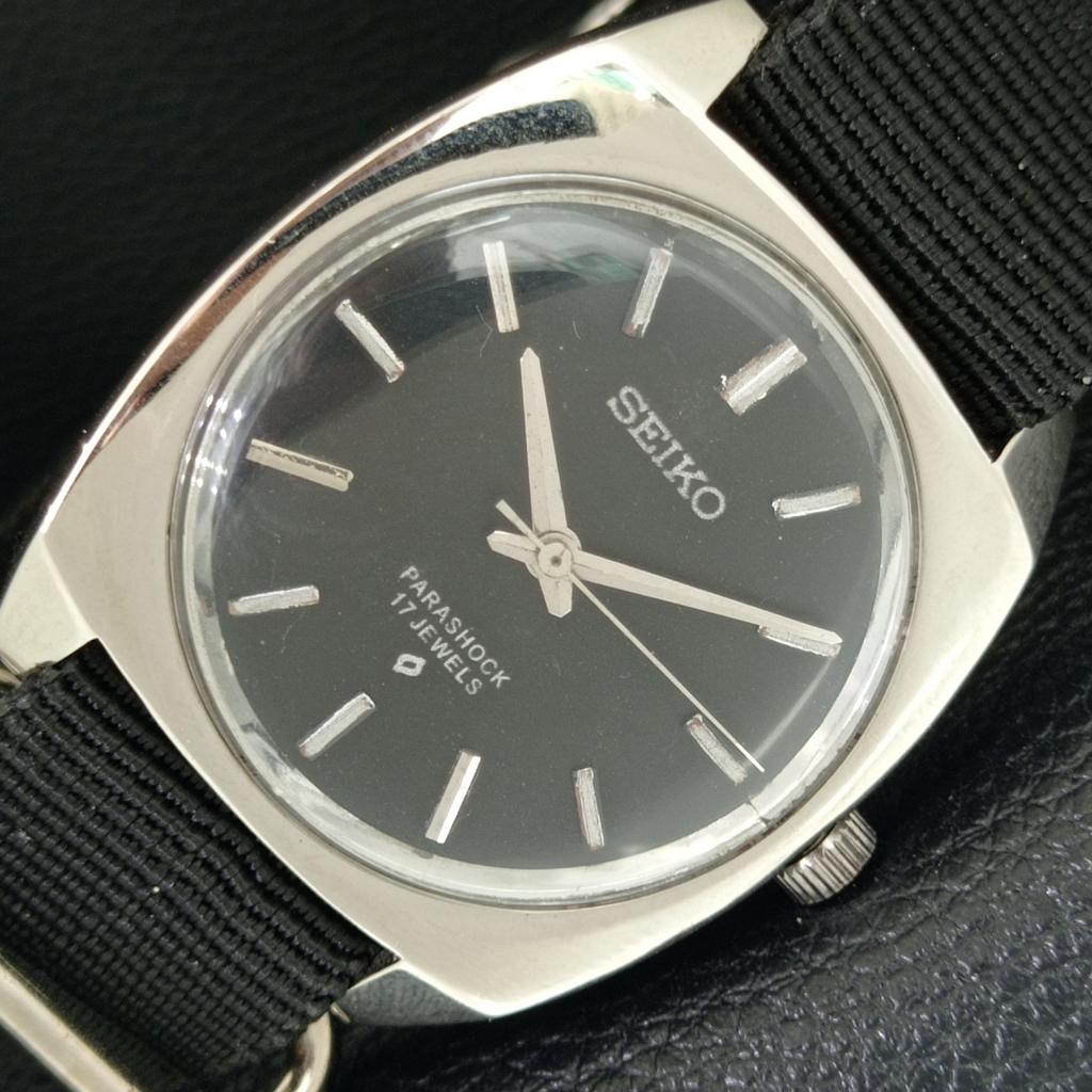 ЯПОНСКИЕ ВИНТАЖНЫЕ МУЖСКИЕ ЧАСЫ SEIKO 66B С РУЧНЫМ ЗАВОДОМ, ЧЕРНЫЙ ЦВЕТ ЦИФЕРБЛАТА a706420-1