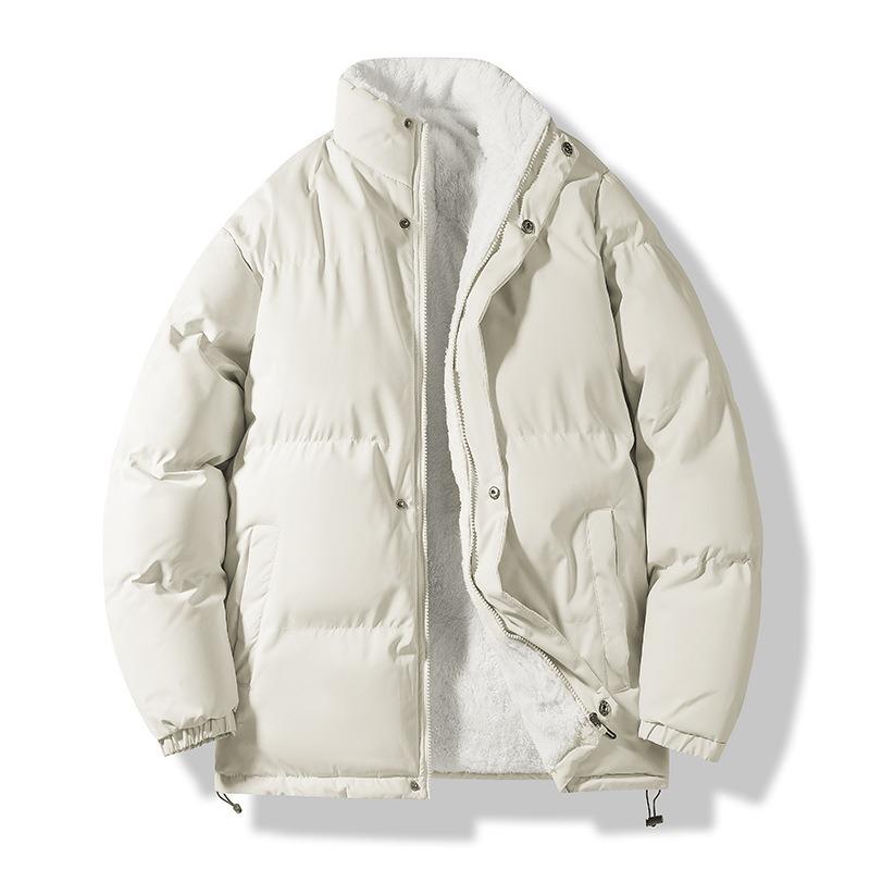 Stand-up Collar Men's Cotton Jacket Winter New Casual Warm Solid Color Loose Hong Kong Style Trend Jacket Cotton Jacket