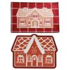 Gingerbread House Christmas Rug Gingerbread Welcome Door Mat Christmas Non Slip Entrance Rug