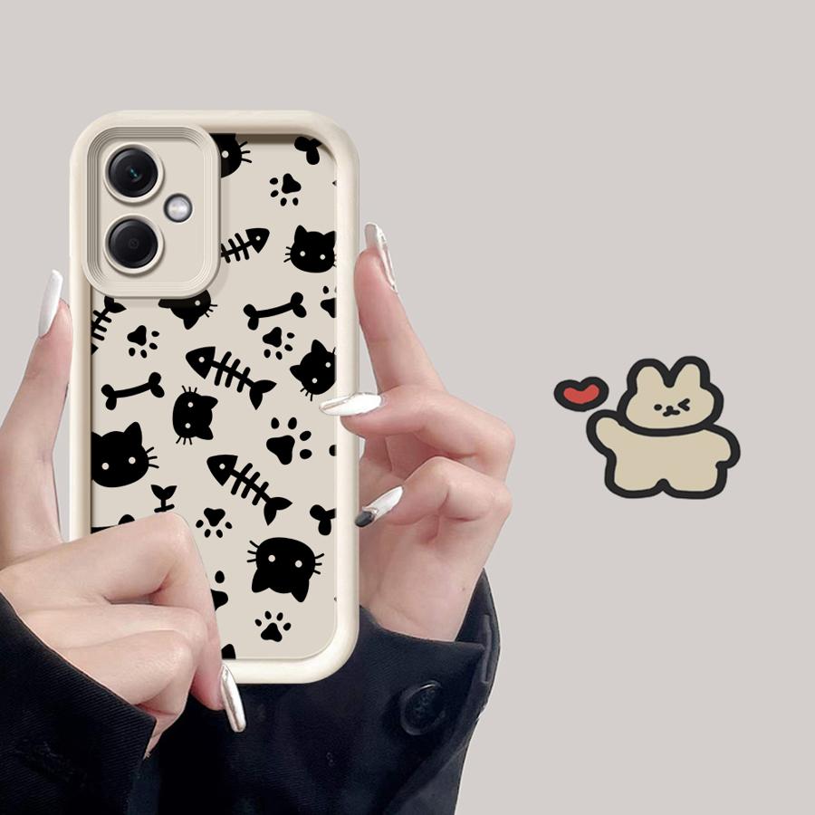

Cartoon Line Cat Case for Xiaomi Poco F8 C50 X3 Pro X3 NFC C61 C51 Phone Cover Poco C51