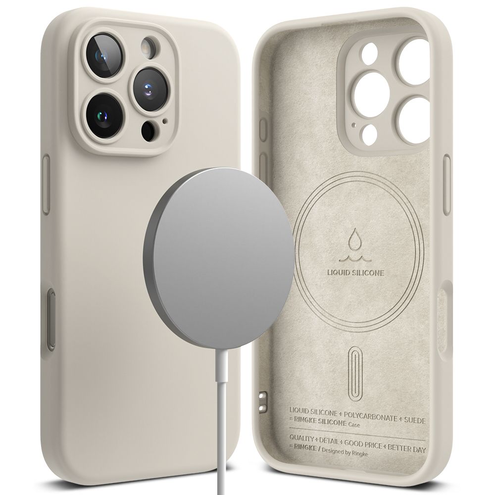 Ringke Silicone Magnetic Magsafe Iphone 16 Pro Stone