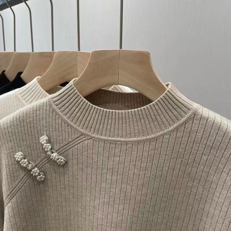 Women Half Turtleneck Plus Velvet Thicken Sweaters Winter Casual Fleece Lined Soft Pullover Warm Long Sleeve Knitted Tops