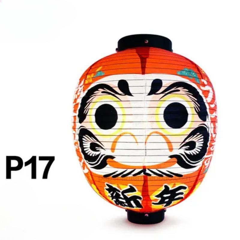 27x35cm Japanese Style Wish Dharma Hanging Lantern Sushi Pub Bistro Restaurant Izakaya Decor Colorful Round Lanterns