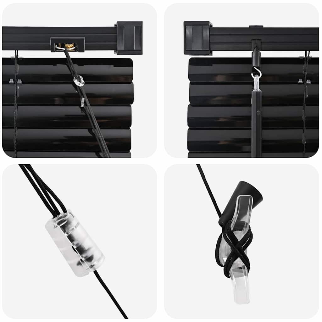 Black Venetian Blinds 220 x 135 cm Aluminium