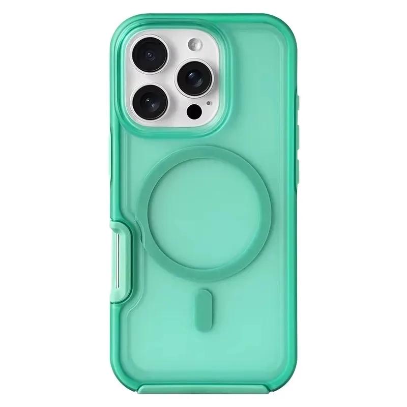 Fluorescent Candy Colour Car Magnetic Matte Phone Case for IPhone 16 15 14 Plus 13 12 Pro Max Wireless Charge Protector Cover