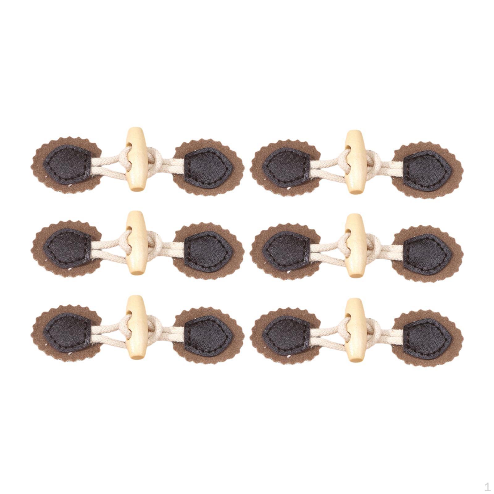 

6 шт. Кнопки-переключатели роговые модные практичные сменные швейные принадлежности 10cmx3cm коричневый