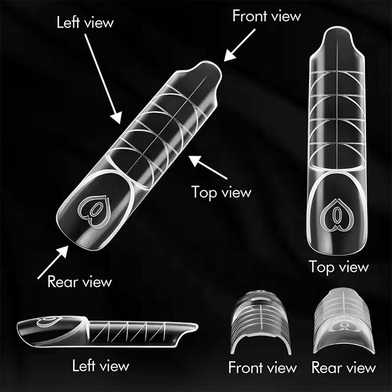 30/60/75/150 Stück Französische Dual-Formen 15 Größen Klar Wiederverwendbar Nagelverlängerung Builder Gel Französische Spitze Maniküre-Werkzeug DIY Kunst Salon