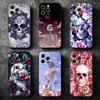 Floral Skull Flower Skeleton Soft Phone Case for iPhone 16 16E 17 Air 15 Pro Max 14 Plus 13 Mini 11 12 7 Black Cover Back Shell