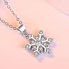 S925 Sterling Silver Snowflake Pendant with Diamond Accents - Christmas Jewelry Hot-Seller