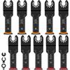 3/10Pc Oscillating Saw Blades Set Quick Release Extra-Long Reach Arc Edge Bi-Metal Multitool Blades Universal Japanese Teeth Saw