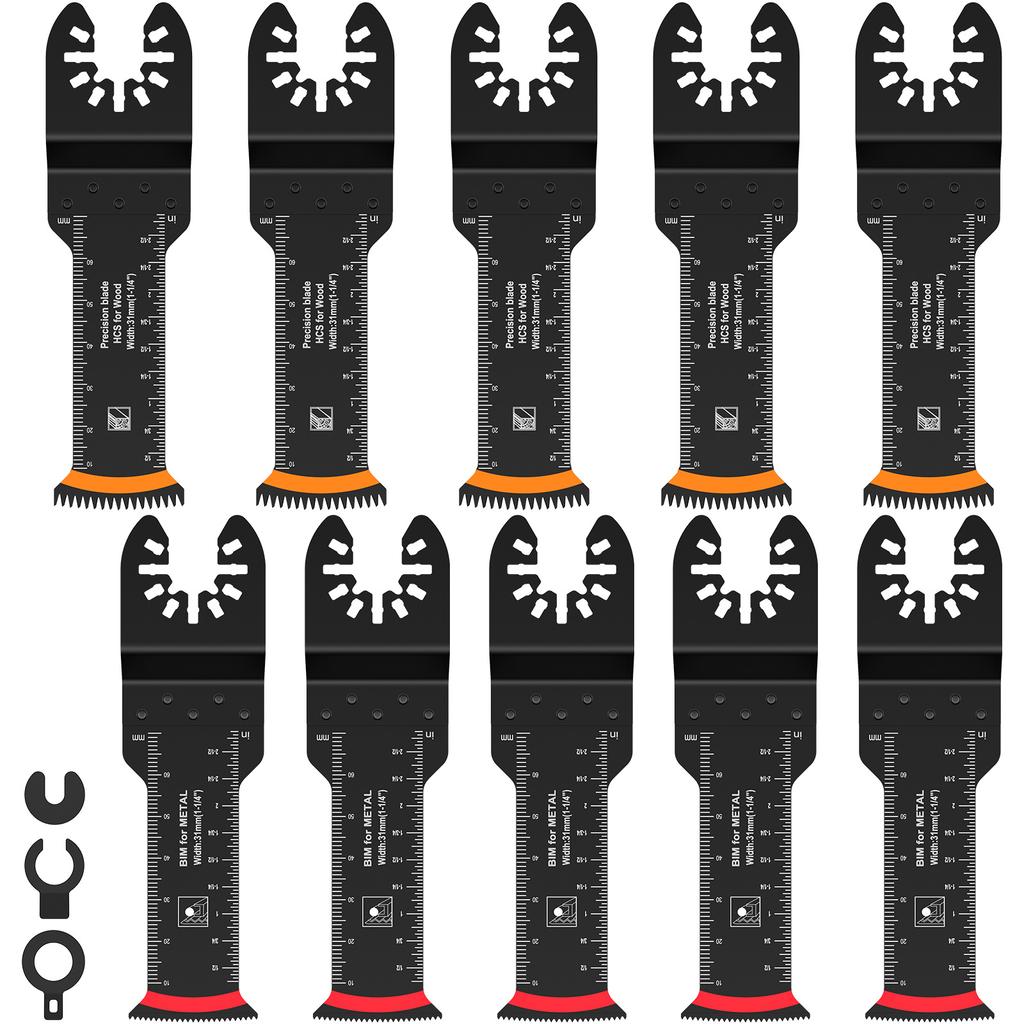 3/10Pc Oscillating Saw Blades Set Quick Release Extra-Long Reach Arc Edge Bi-Metal Multitool Blades Universal Japanese Teeth Saw