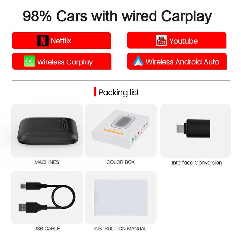 Universal Wireless CarPlay and Auto Adapter for Original Wired Car Systems