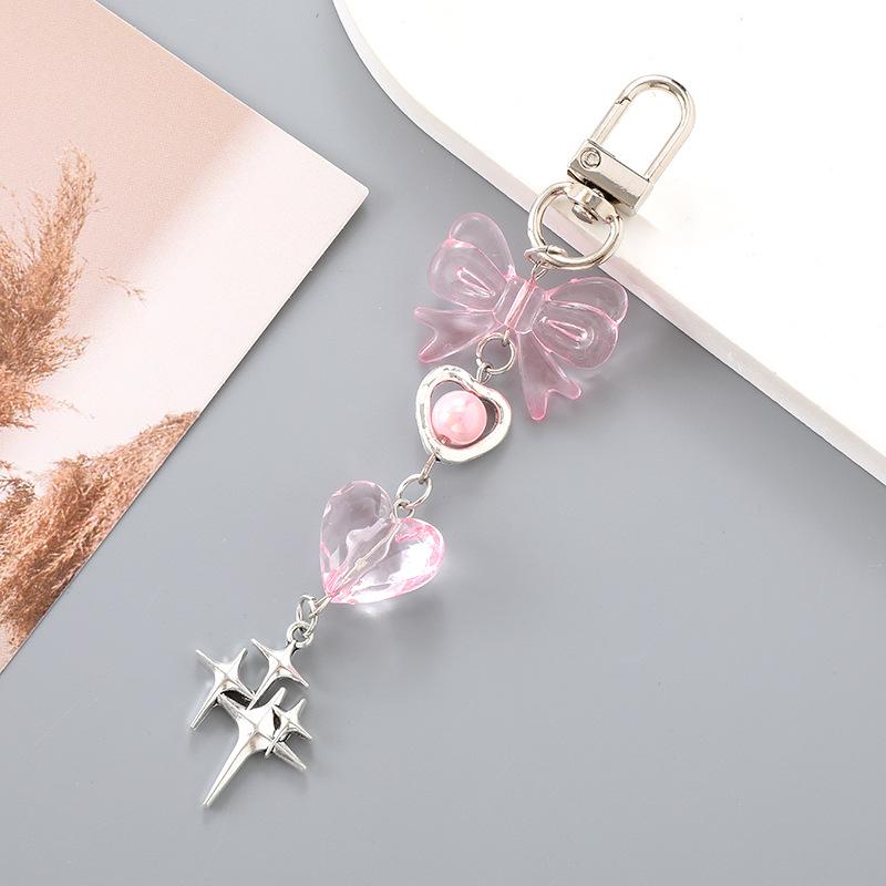 Handmade Colorful Bow Pendant Phone Case Keychain Lanyard Charm