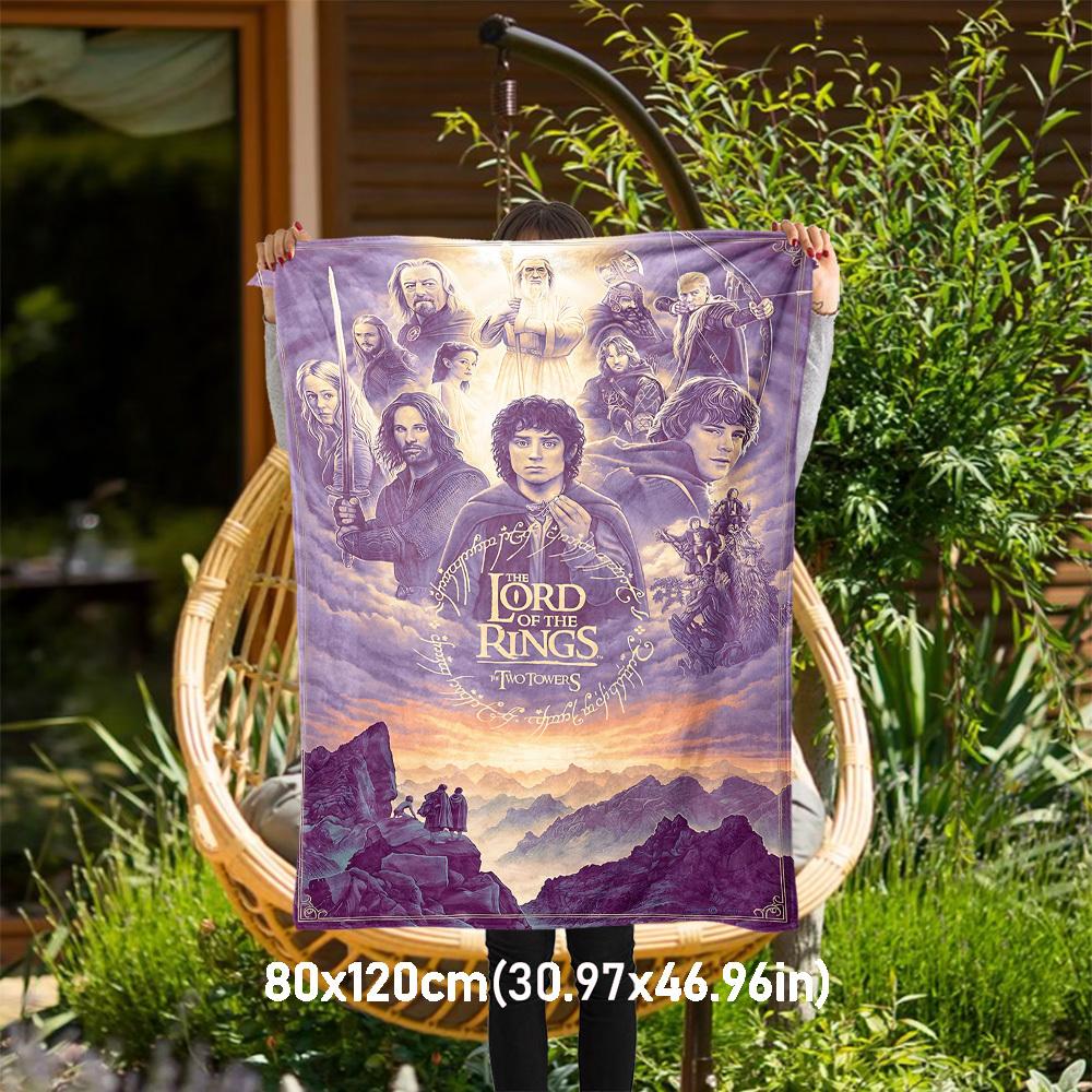 

1pc The Lord of the Rings Two Towers - Throw Blanket, Soft, Flannel Blankets, Living Room, All Seasons Use-1021131 80x120cm