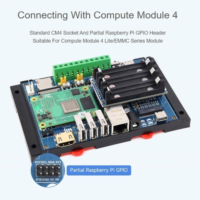 Industrial IoT Wireless Expansion Module Designed for RPi Compute Module 4G/5G Wireless Expansion Board with UPS Module