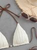 2025 Solid Color Strappy Bikini - Backless & Stylish Two-Piece Swimsuit