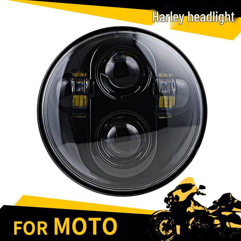 Harley 5.75" LED Headlight: High/Low Beam, Super Bright, Perfect for Motorcycle Modification