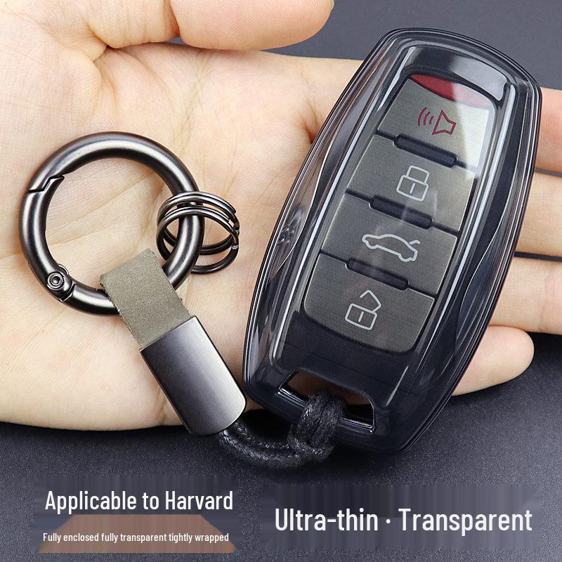 Ultra-Thin Transparent Key Case for Haval H6, Big Dog M6, First Love, H9 Red Hare, H7, F5, H4, H8 - Car Accessories