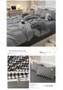 Japanese Washed Cotton 4-Piece Bedding Set: Duvet Cover, Fitted Sheet & Bed Sheet In Simple Style.