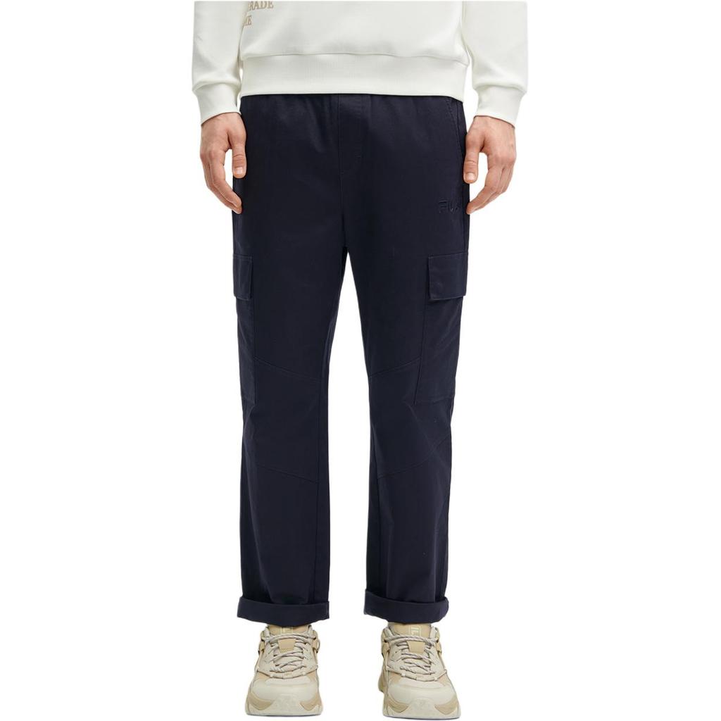 Fila Solid Woven Straight Leg Casual Pants Men Bottoms Dark-Blue F11M419802F-NV