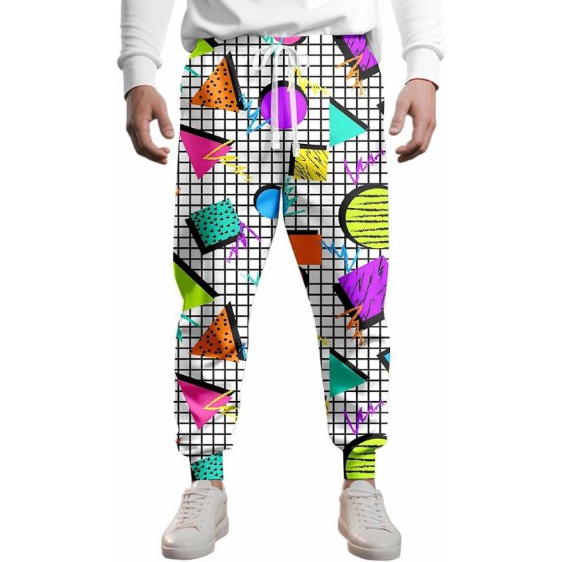 

Весна и Лето 80-е Мужская Одежда Спортивные Штаны Повседневные Штаны на Кулиске Мужская Одежда 3D Цифровая Печать Удобные 4XL