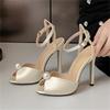 Eilyken Fashion String Bead Peep Toe Woman Sandals Ankle Buckle Strap Sexy Stiletto Heels Party Pumps Shoes
