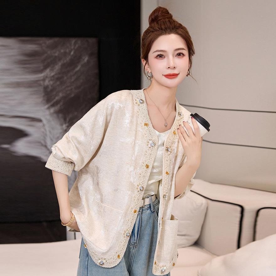 Early spring new design sense fashionable versatile elegant Chinese fashion coat women's small top