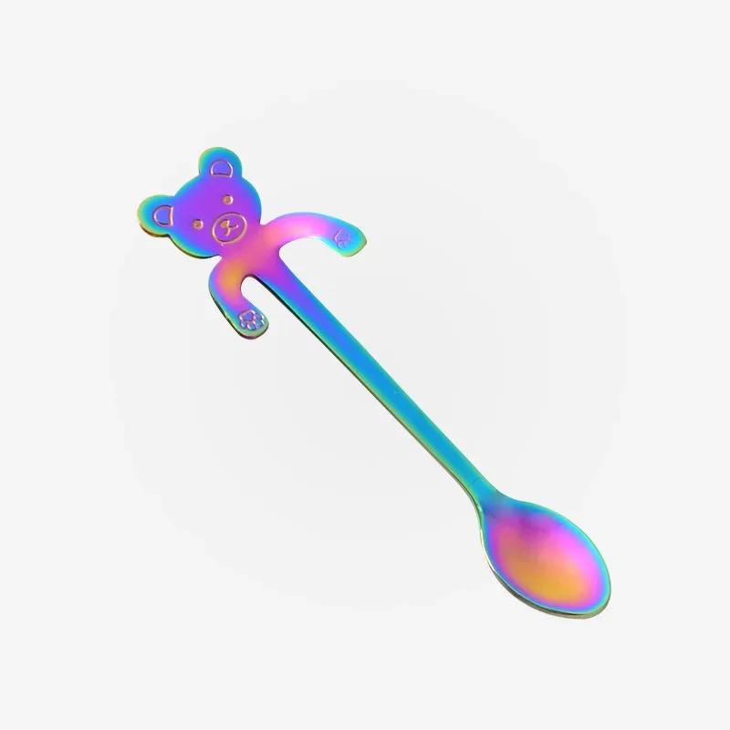 1pcs Cat Coffee Spoon Cartoon Cute Dessert Spoon Hanging Dog Mug Stirring Spoon Teaspoon Kitchen Tableware Stainless Steel