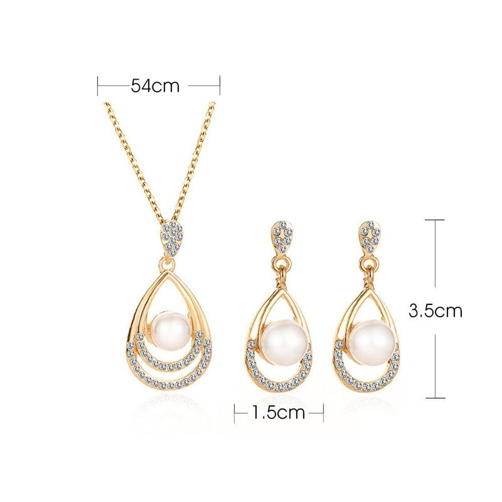 Handmade Luxury Pearls Classics Water Drop Jewelry Set Fashion Accessories Stud Earrings Jewelry