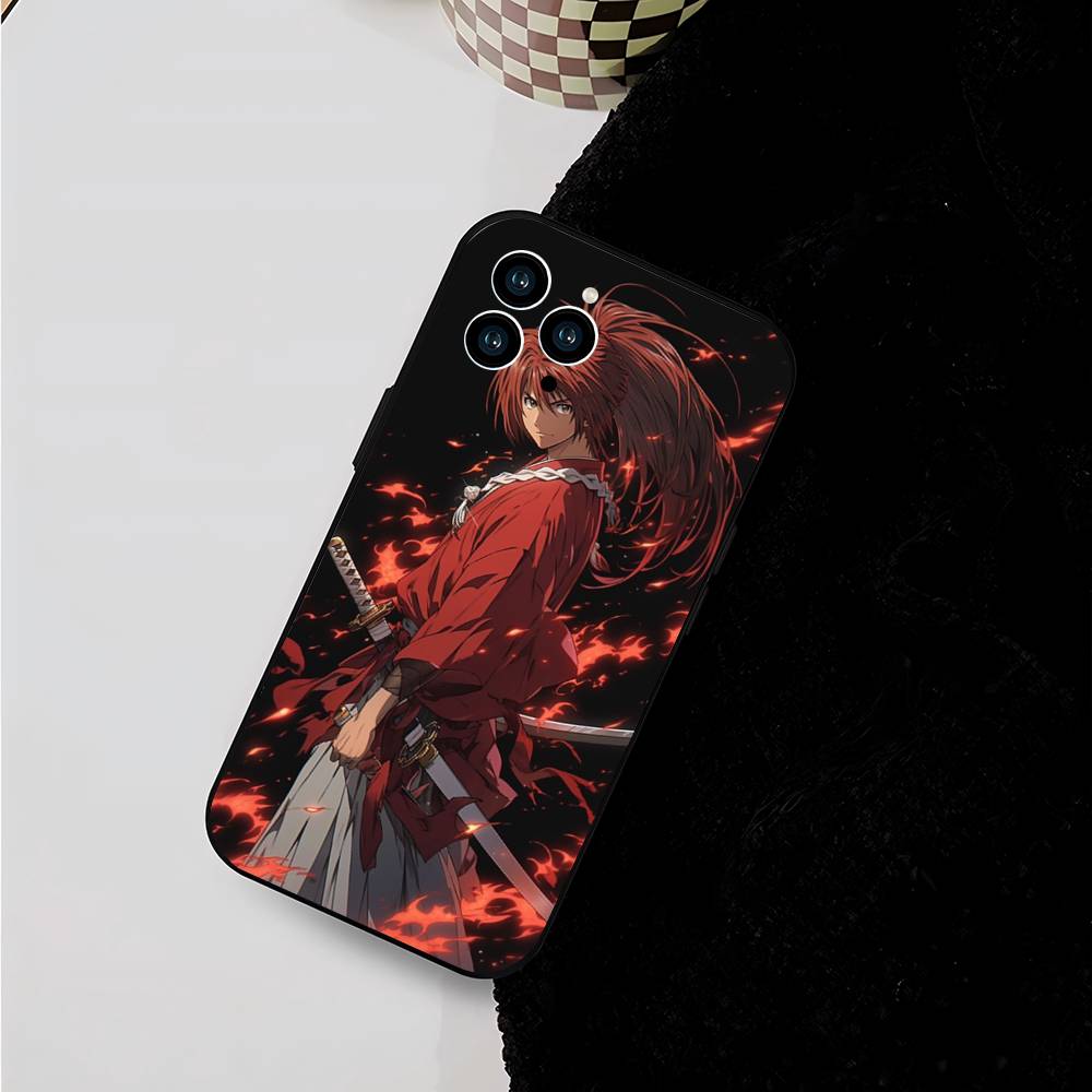 Japanese Manga R-Rurouni Kenshin Phone Case For IPhone 17 Air 16 15 14 13 Pro Max 11 12 Black Silicone Cover