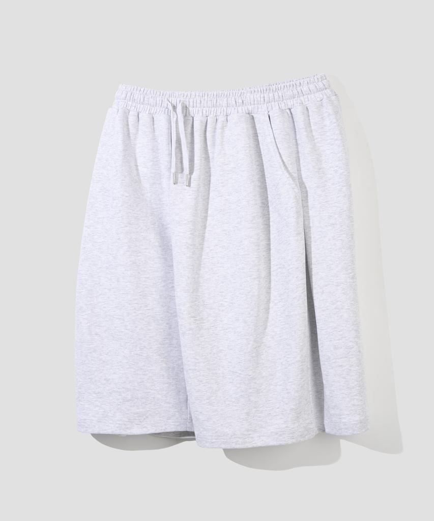 AGOD Side Tuck Sweat Bermuda Pants [White Melange]