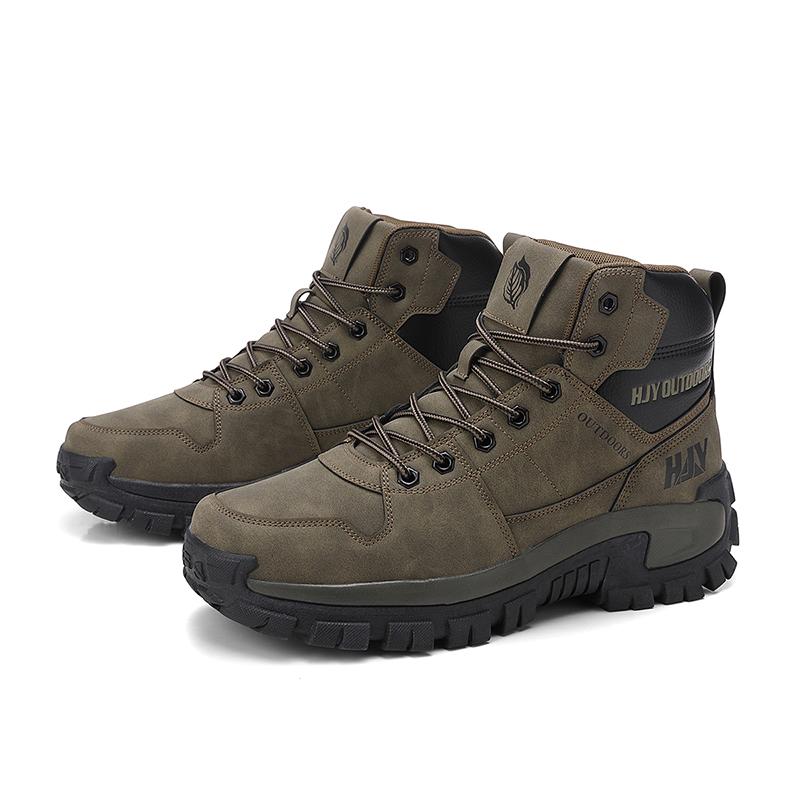 Men's Thick-soled High-top Boots Outdoor Non-slip Lace-up Hiking Shoes for Hiking Camping Trekking All-terrain Outdoor Walking