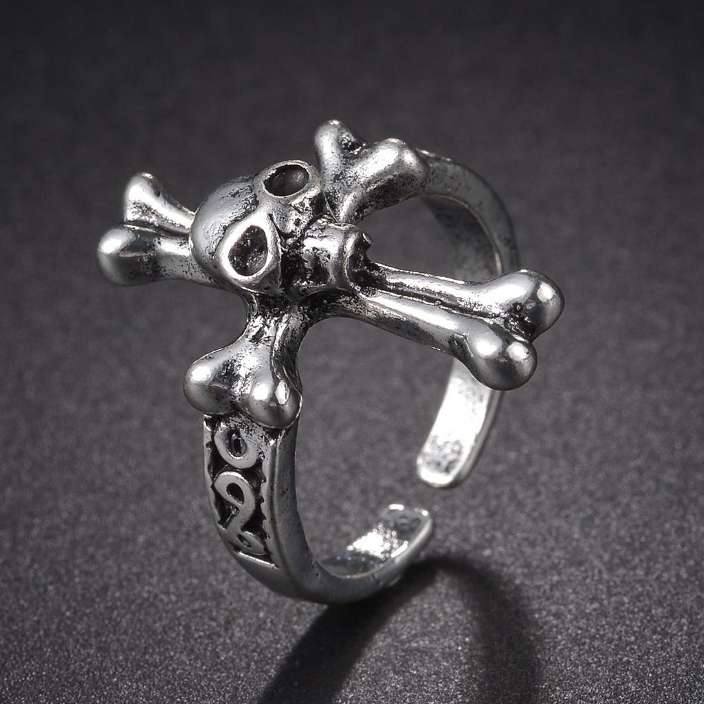 1 STuks Punk Vintage Zwart Grote Open Kruis Ring Voor Vrouwen Feest Sieraden Mannen Trendy Gotisch Goud Zilver Kleur Vinger Ringen Anillo