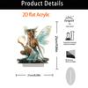 Moon Fairy Desktop Decor with Base Acrylic Ornament for Home Office